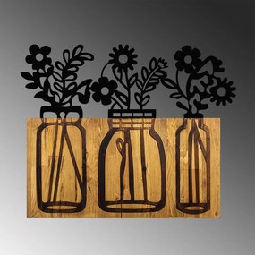 Accesoriu Decorativ de Perete Flower 5, Lemn / Metal