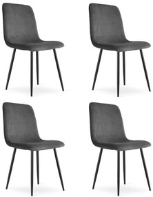 Set 4 Scaune Bucatarie/Dining  RaymonCatifea Raiata Gri Inchis