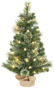 HOMCOM Pom de Crăciun Mic Înalt de 60cm cu 35 LED-uri Albe și Ramuri Ignifuge | Aosom Romania