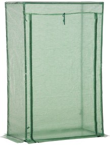 Sera Outsunny cu ușă, seră de iarnă din oțel, seră pentru balcon, grădină, seră de roșii 100x50x150cm, seră de roșii pentru roșii, legume, flori, plante, verde | Aosom Romania