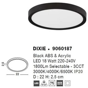 Plafoniera LED design slim DIXIE 22cm