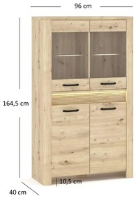 Vitrină Mindi (Stejar artisan). 1053048