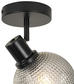 Spotlight de design negru cu sticlă fumurie - Chico