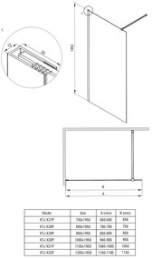 Paravan dus fix 70x195cm, sticla securizata 6 mm, alb mat, tehnologie Active-Cover, Deante Prizma Bianco