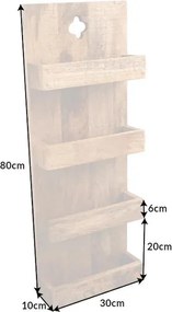 Raft de perete pentru flori sau condimente HEMINGWAY 80cm mango A-42573 VC