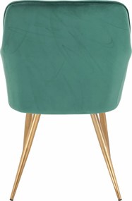 HR550 Scaun Verde Catifea cu Bază Aurie