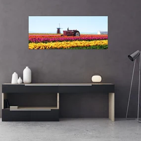 Tablou cu farma de lalele (120x50 cm), în 40 de alte dimensiuni noi