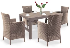 Set de mobilier de grădină Liowa 4+1 în culoarea cappuccino