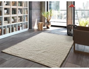 Covor bej țesut manual din bumbac 60x110 cm Reimagine – Universal