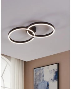 Plafonieră LED RGBW dimabilă Eglo 900955 AMANDOLO 19,5W/230V negru + telecomandă