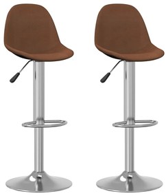 vidaXL Scaune de bar, 2 buc., maro, material textil