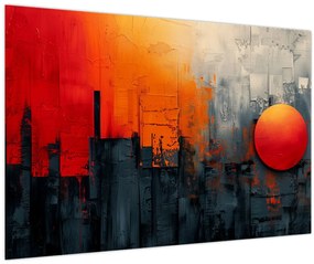 Tablou - Pictura abstractă a orașului (90x60 cm)