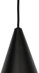 Lampa suspendata moderna neagra cu sticla fumurie 3 lumini - Drop