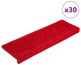 vidaXL Covorașe scară 30 buc 65x21x4 cm roșu