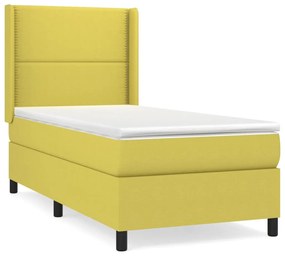3131312 vidaXL Pat box spring cu saltea, verde, 80x200 cm, textil