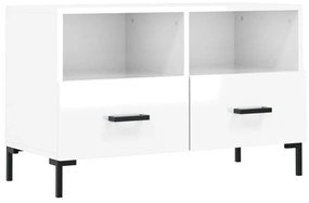 vidaXL Comodă TV, alb extralucios, 80x36x50 cm, lemn prelucrat