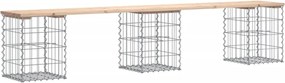 vidaXL Bancă de grădină, design gabion, 203x31x42cm, lemn masiv de pin