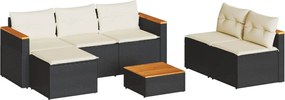 vidaXL Set mobilier de grădină cu perne, 5 piese,poliratan/lemn acacia