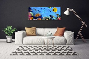 Tablou pe panza canvas Coral Reef subacvatice de pește Natura Albastru Galben Multi