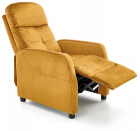 Fotoliu recliner Felipe 2 velvet mustariu H103 cm