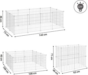 Gard pentru animale mici ANIMAL 143x73x46 cm, alb