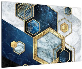 Tablou - Hexagoane de marmură (90x60 cm)