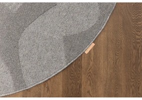 Covor gri rotund din lână ø 133 cm Morphic Botanica – Agnella