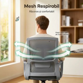 Scaun de birou din mesh cu suport lombar OFF 631 gri