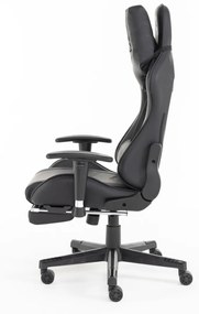 Scaun gaming Genator G2, suport picioare, Negru