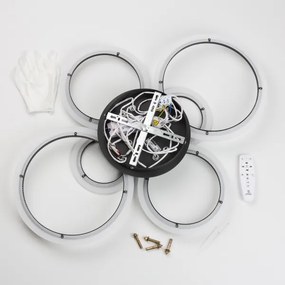 Lustră LED dimabilă aplicată Brilagi ORBITS LED/85W/230V 3000-6500K negru + telecomandă