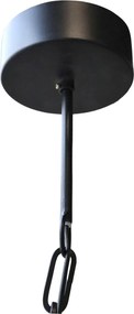 Candelabru din margele de lemn si sfoara de iuta, H90/D50cm