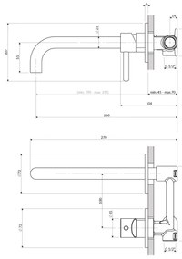 OMNIRES Y1215HLBL - Baterie lavoar încastrabilă Y negru