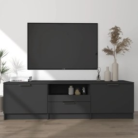Comoda TV, negru, 140x35x40 cm, lemn prelucrat