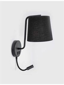 Aplica de perete moderna cu reader LED Sage neagra NVL-9129330