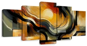 Tablou 5-piese apus de soare abstract