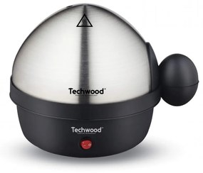 Fierbator pentru ouа Techwood TO-007, 350W, 7 oua, Functie de prajire pana la 4 ouăa, Alarma, Negru/Inox