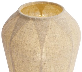 Lampă de masă Japandi neagră cu abajur bej din in 21,5 cm - Nami