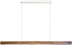 Lustra suspendata LED design liniar din lemn Akeno