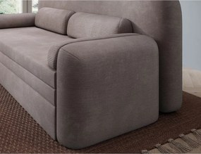 Canapea maro extensibilă/cu spațiu de depozitare cu tapițerie din catifea reiată 236 cm Elioss – ELTAP