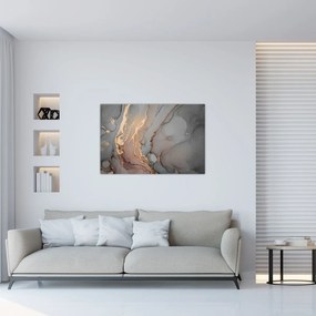 Tablou - Marmură gri-auriu (90x60 cm)