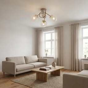 Brilagi - Lustră aplicată STELLA 3xE27/60W/230V bej/auriu