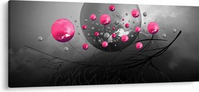 Tabloul cu bile abstracte roz (120x50 cm)