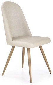 Scaun de bucaterie Adel, crem/lemn natural