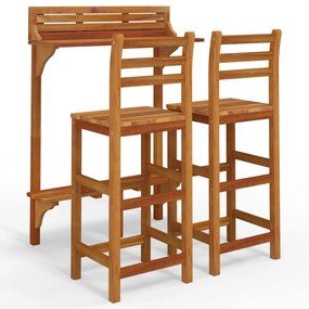 3116002 vidaXL Set mobilier de bar de grădină, 3 piese, lemn masiv de acacia