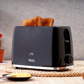 Prajitor de paine Oliver Voltz Daisy OV51440W, 700W, 2 felii, 6 trepte, Tava firimituri detasabila, Negru