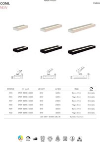 Aplica LED iluminat ambiental CONIL 52cm neagra