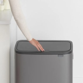 Cos pentru gunoi Brabantia Bo Touch 1001276, 60 L, Deschidere lina si silentioasa, Deschidere mare, Bronz