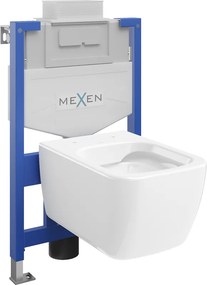 Mexen Stella set incastrat pentru WC cadru Fenix XS-U cu vas WC, alb lucios - 6853368XX00