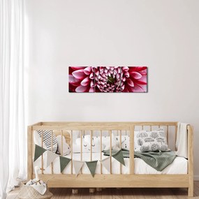 Tablou cu dalie roz (cu ceas) (90x30 cm)