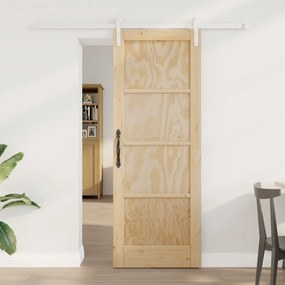 Ușa Glisantă vidaXL cu Set de Accesorii 73.5x198.5 cm din Lemn Solid de Pin